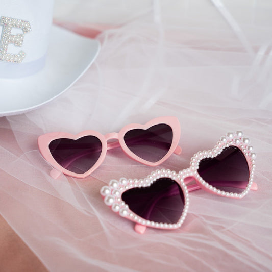 Heart Sunglasses Pearl Pink
